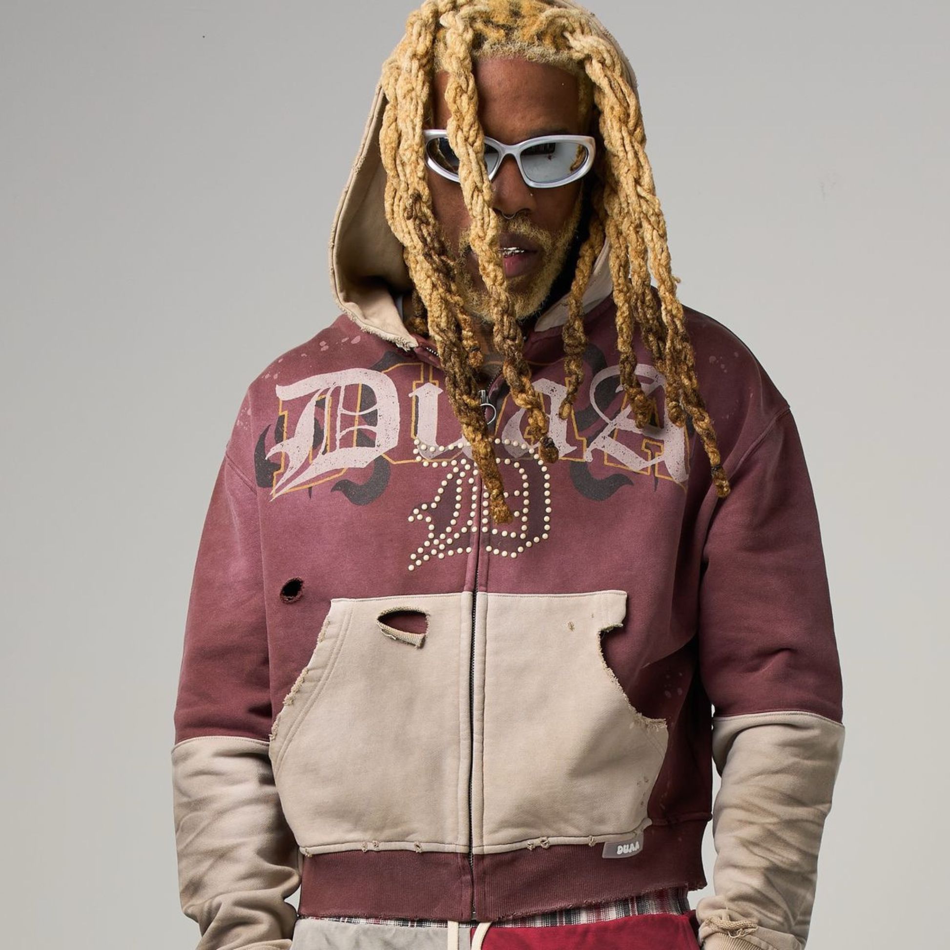 DUAA "Fig" Zip Up Hoodie (Brown)