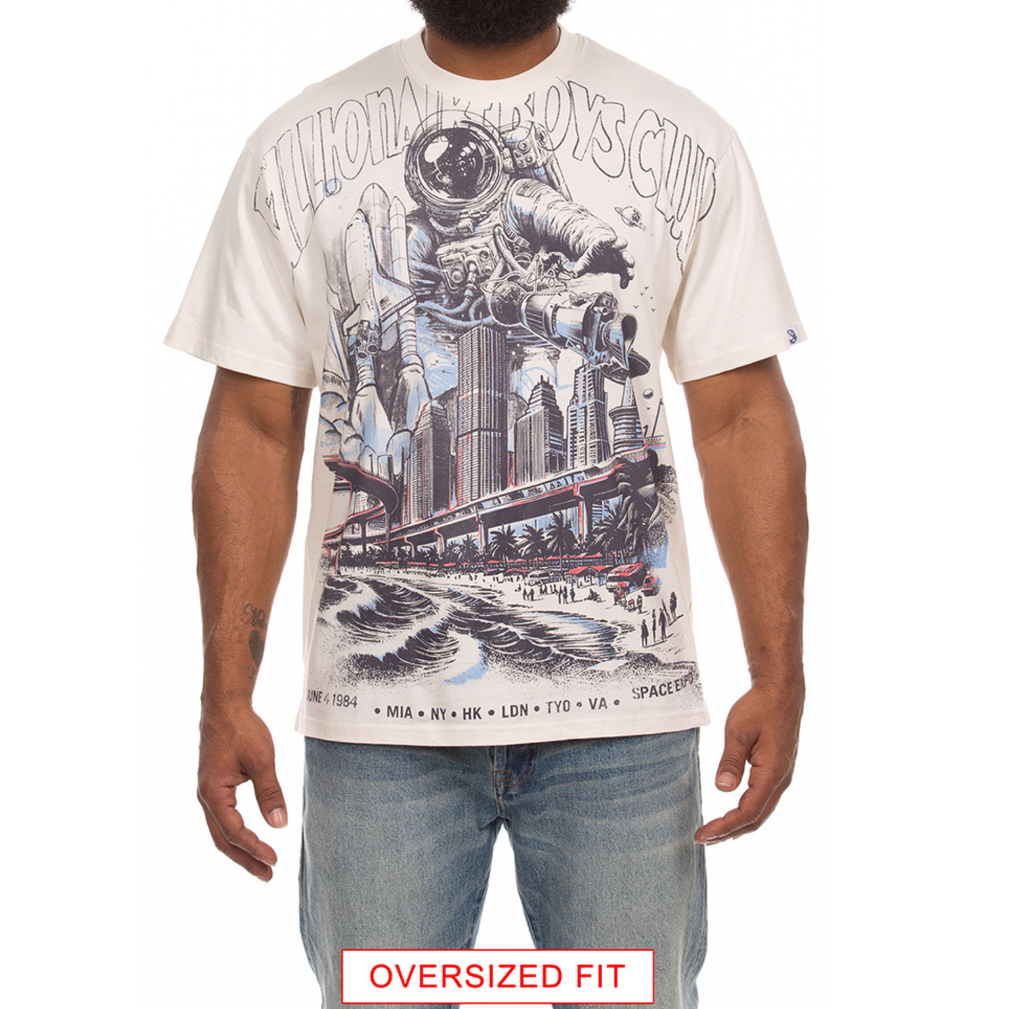Billionaire Boys Club "Space Expo" SS Knit (Oversized) (White)
