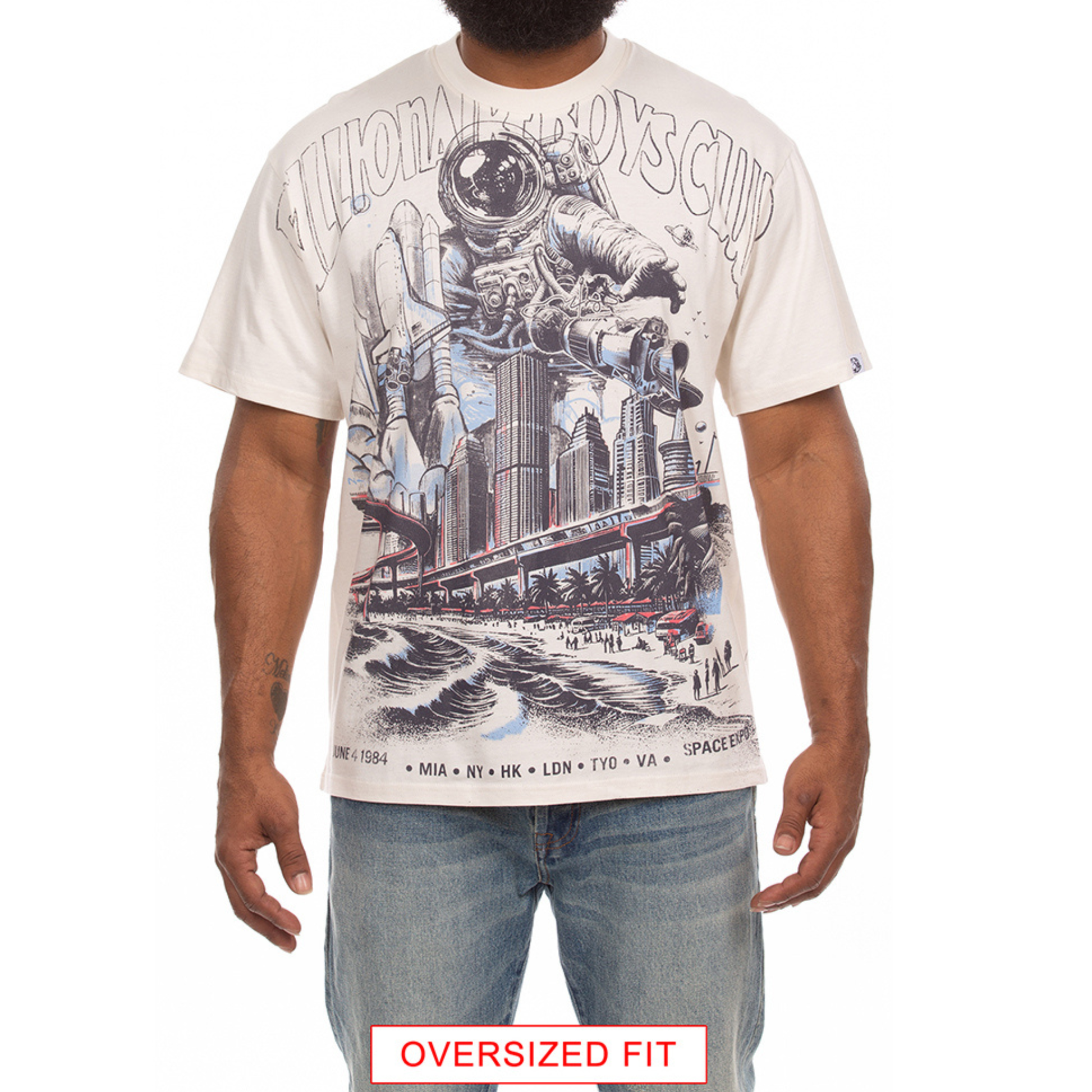 Billionaire Boys Club "Space Expo" SS Knit (Oversized) (White)