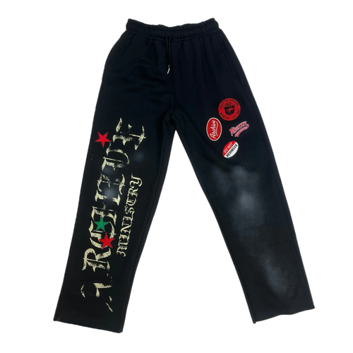 Archive Ministry "Bear Mountain Camp" Patch Sweatpants (Black)