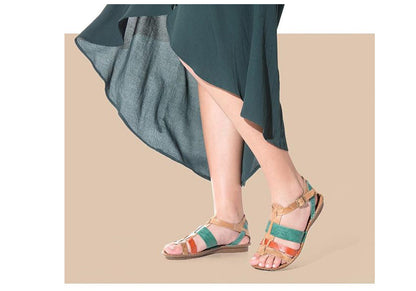 Andacco Augustine Womens Comfort Flat Leather Sandals Made In Brazil