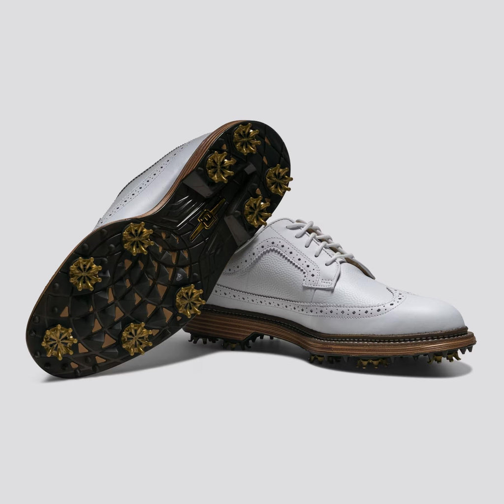 Premiere Series Marquis Cleated Laced Golf Shoes White/Brown