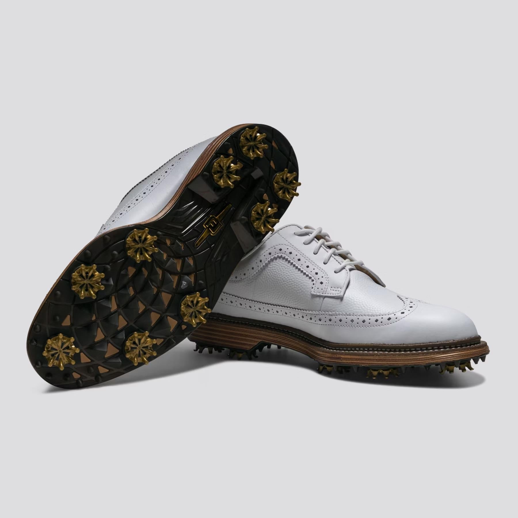 Premiere Series Marquis Cleated Laced Golf Shoes White/Brown