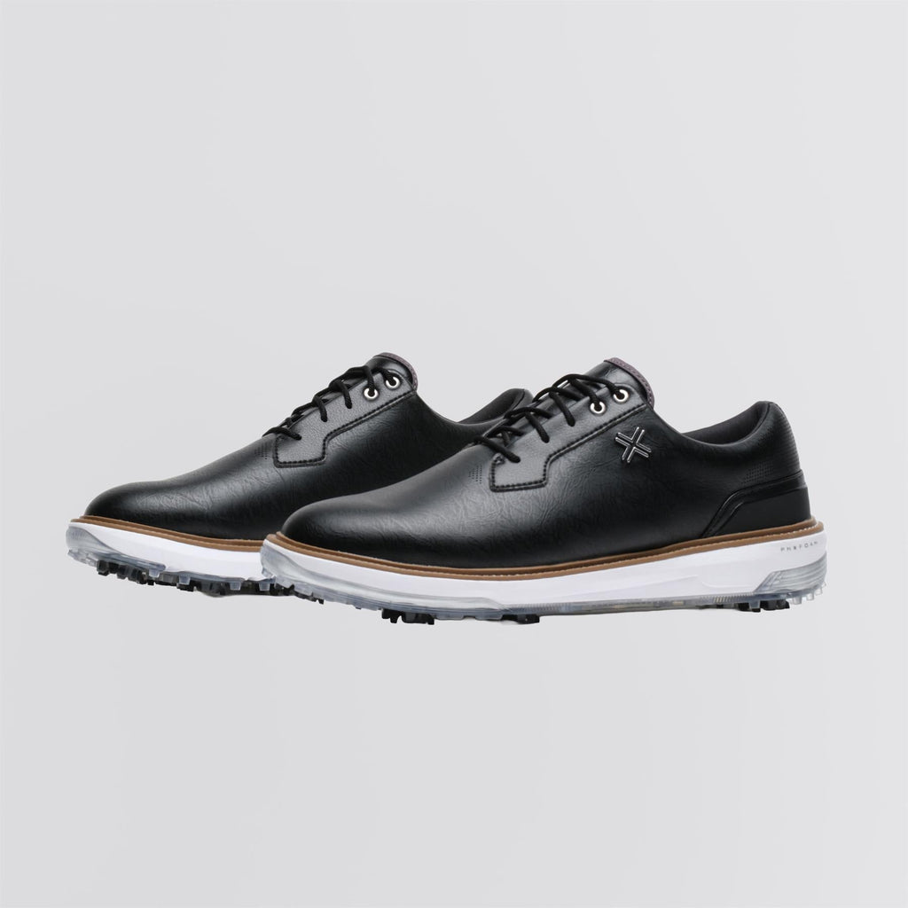 Reserve Classic Tour RS Spiked Golf Shoes Black/White/Tan