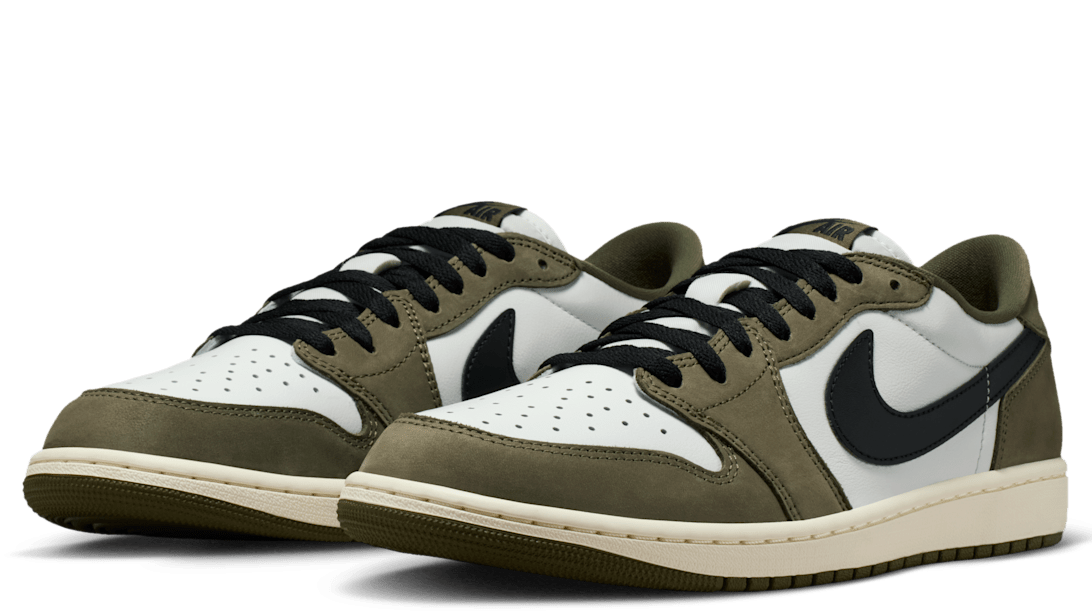 Jordan 1 Retro Low Medium Olive Summit White Sail Black