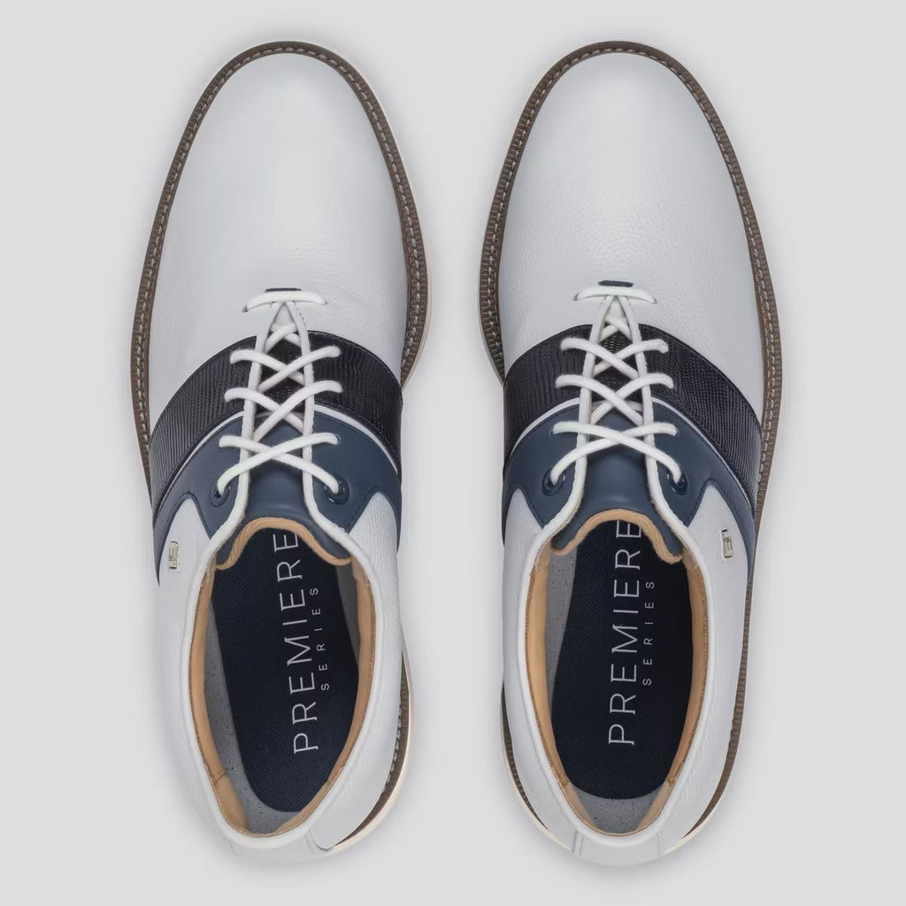 Premiere Series Packard Cleated Laced Golf Shoes White/Navy
