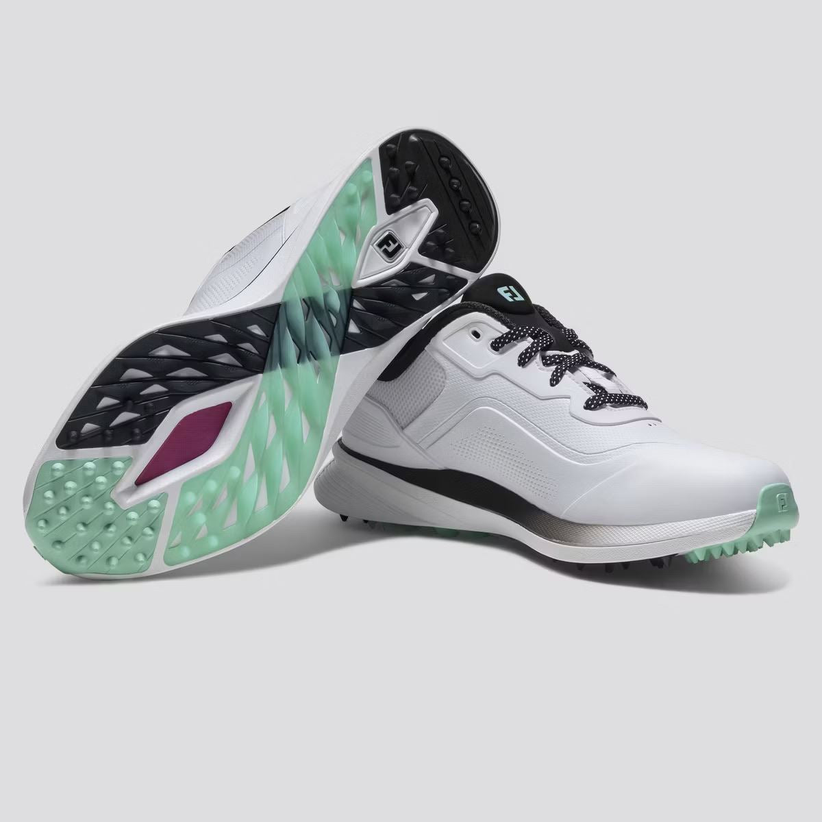 ProSL26 Spikeless Golf Shoes White/Black/Teal