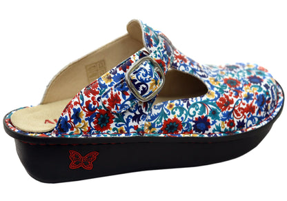 Alegria Classic Womens Leather Clogs Open Back Shoes Primary Party