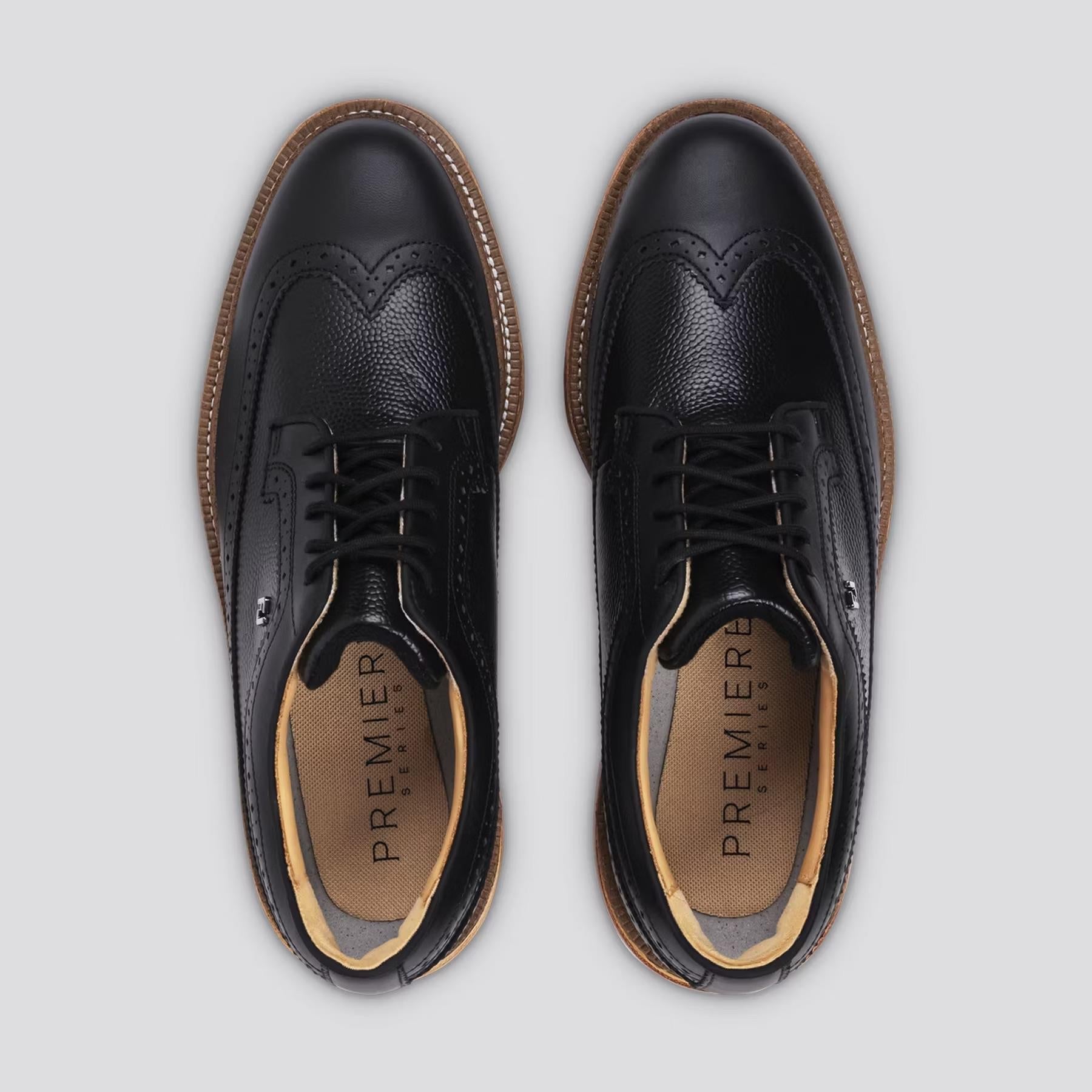 Premiere Series Marquis Cleated Laced Golf Shoes Black/Brown