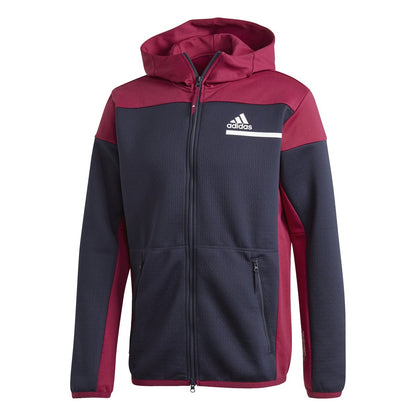 Adidas Men ZNE AERORDY Full Zip Legend Ink Power Berry FT6131
