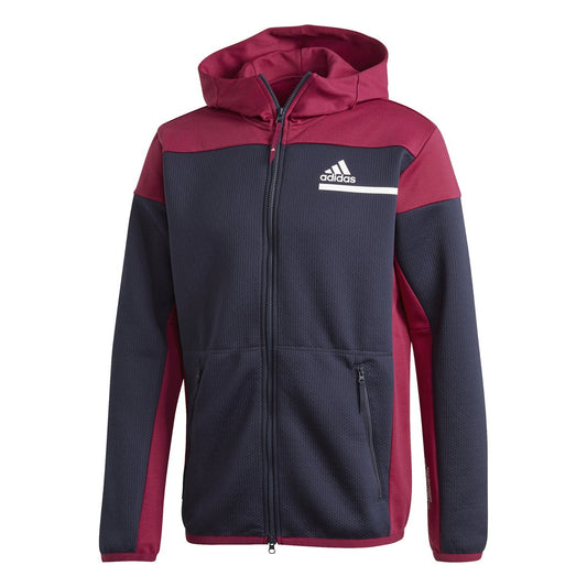 Adidas Men ZNE AERORDY Full Zip Legend Ink Power Berry FT6131