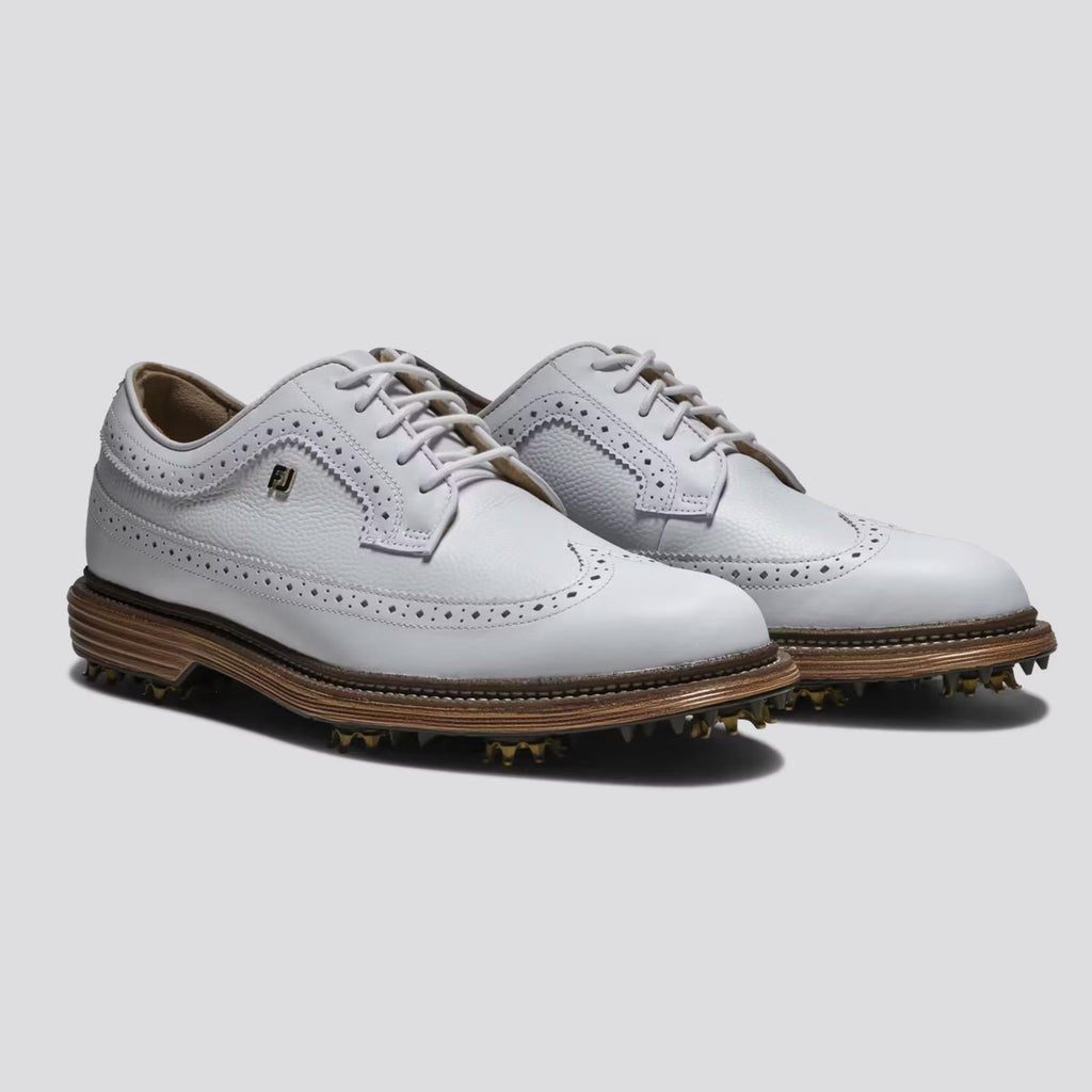 Premiere Series Marquis Cleated Laced Golf Shoes White/Brown