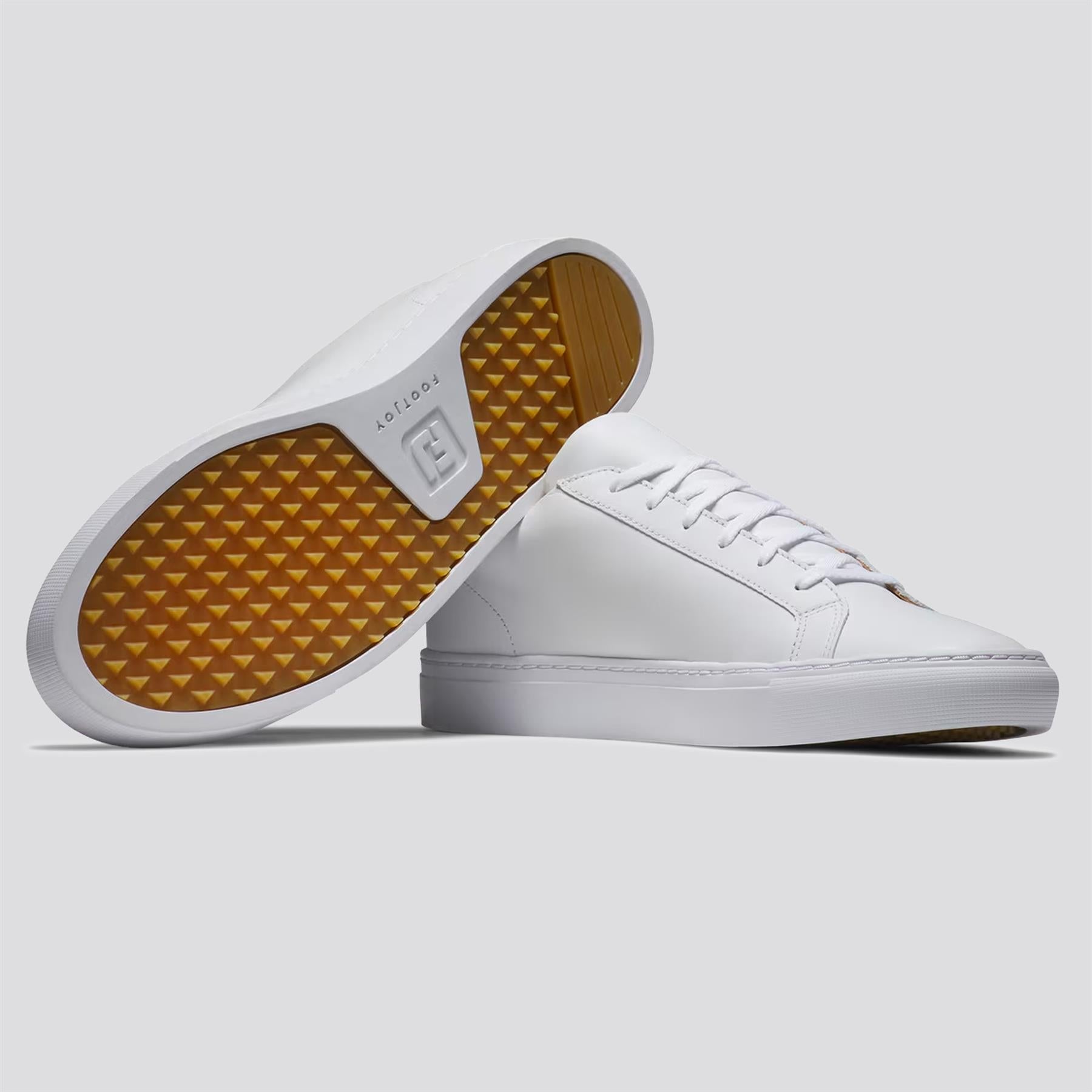 FJ COURT Spikeless Golf Shoes White/Navy