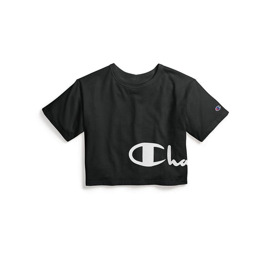 Champion Heritage Cropped Tee Graphic Black Women WL956G-550340-003