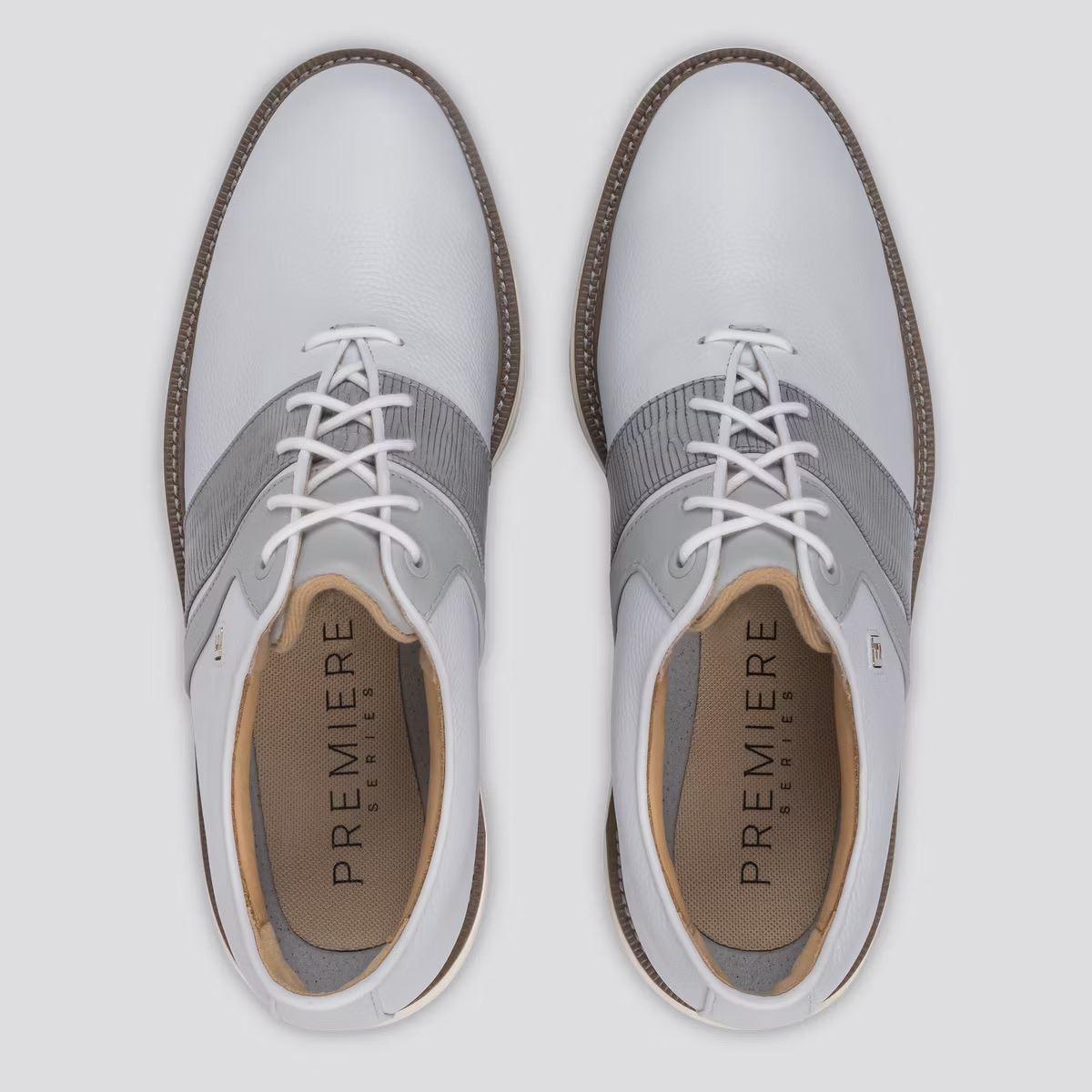 Premiere Series Packard Cleated Laced Golf Shoes White/Grey/Navy