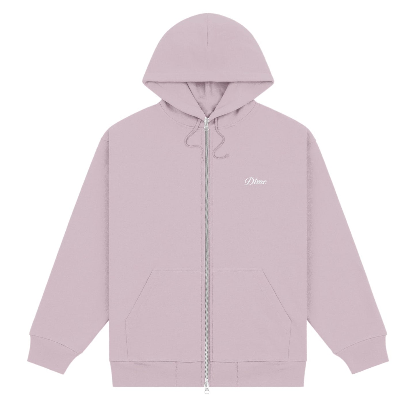 Dime Cursive Small Logo Zip Hoodie Mauve