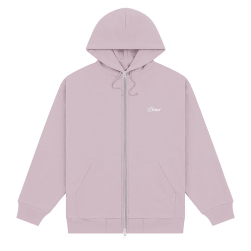 Dime Cursive Small Logo Zip Hoodie Mauve