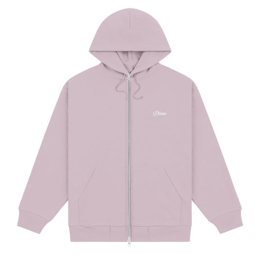 Dime Cursive Small Logo Zip Hoodie Mauve