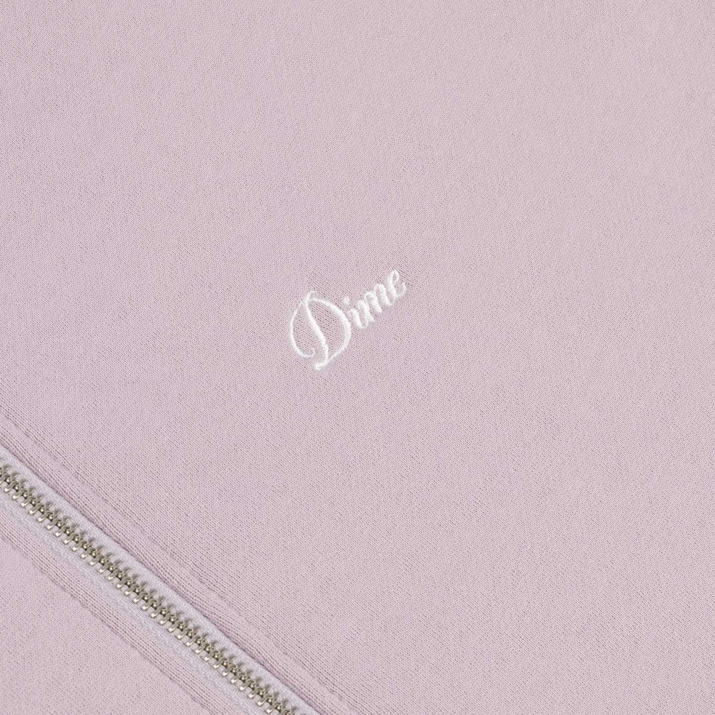 Dime Cursive Small Logo Zip Hoodie Mauve