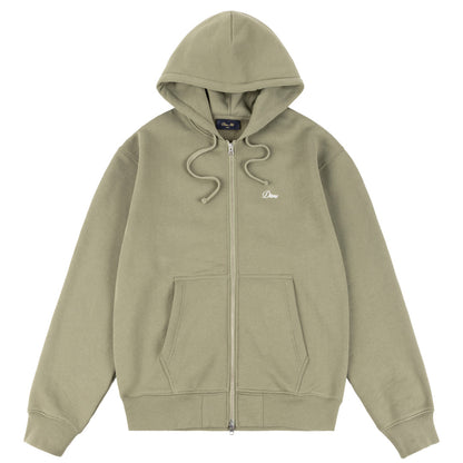 Dime Cursive Zip Hoodie Army Green