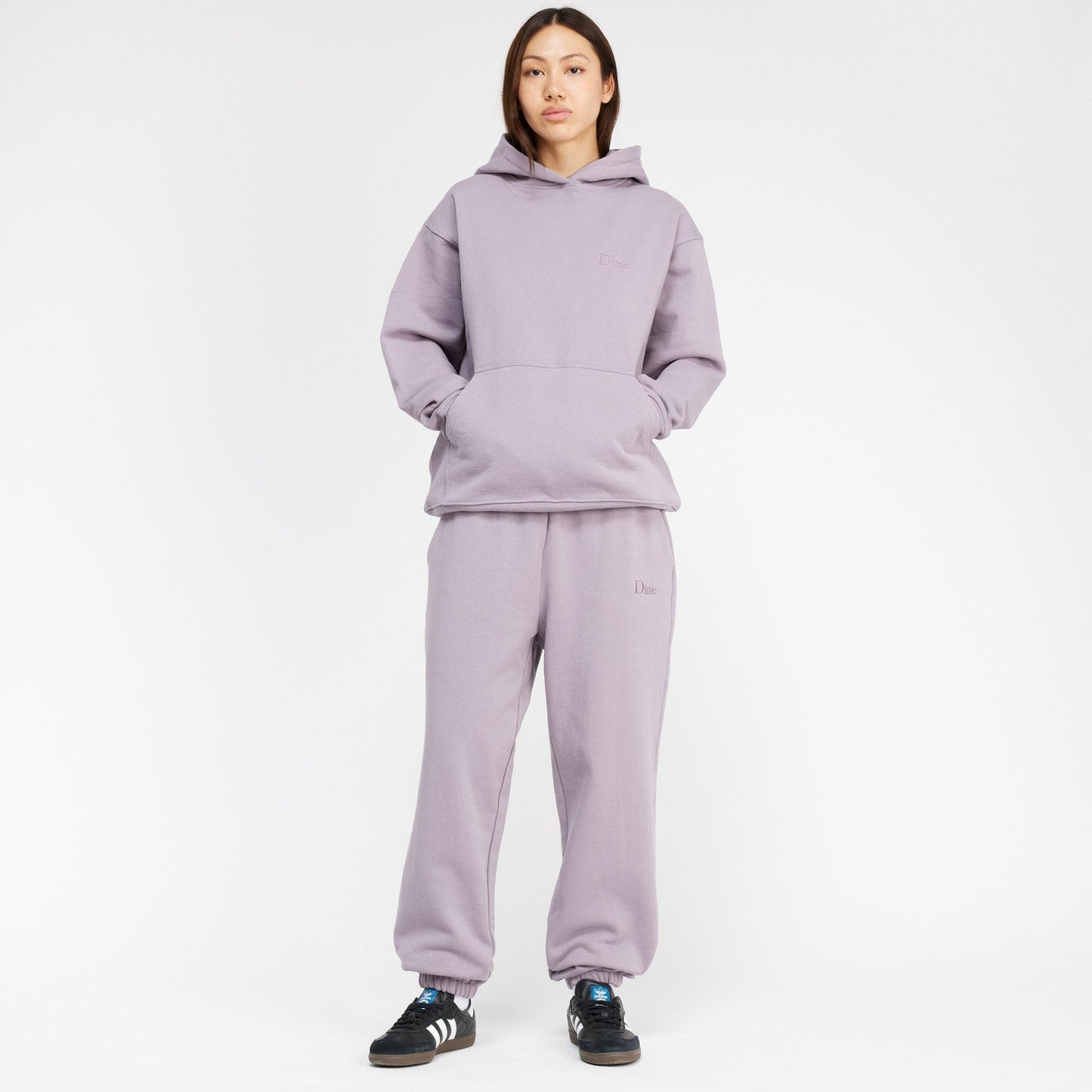 Dime Men Classic Small Logo Hoodie Plum Gray