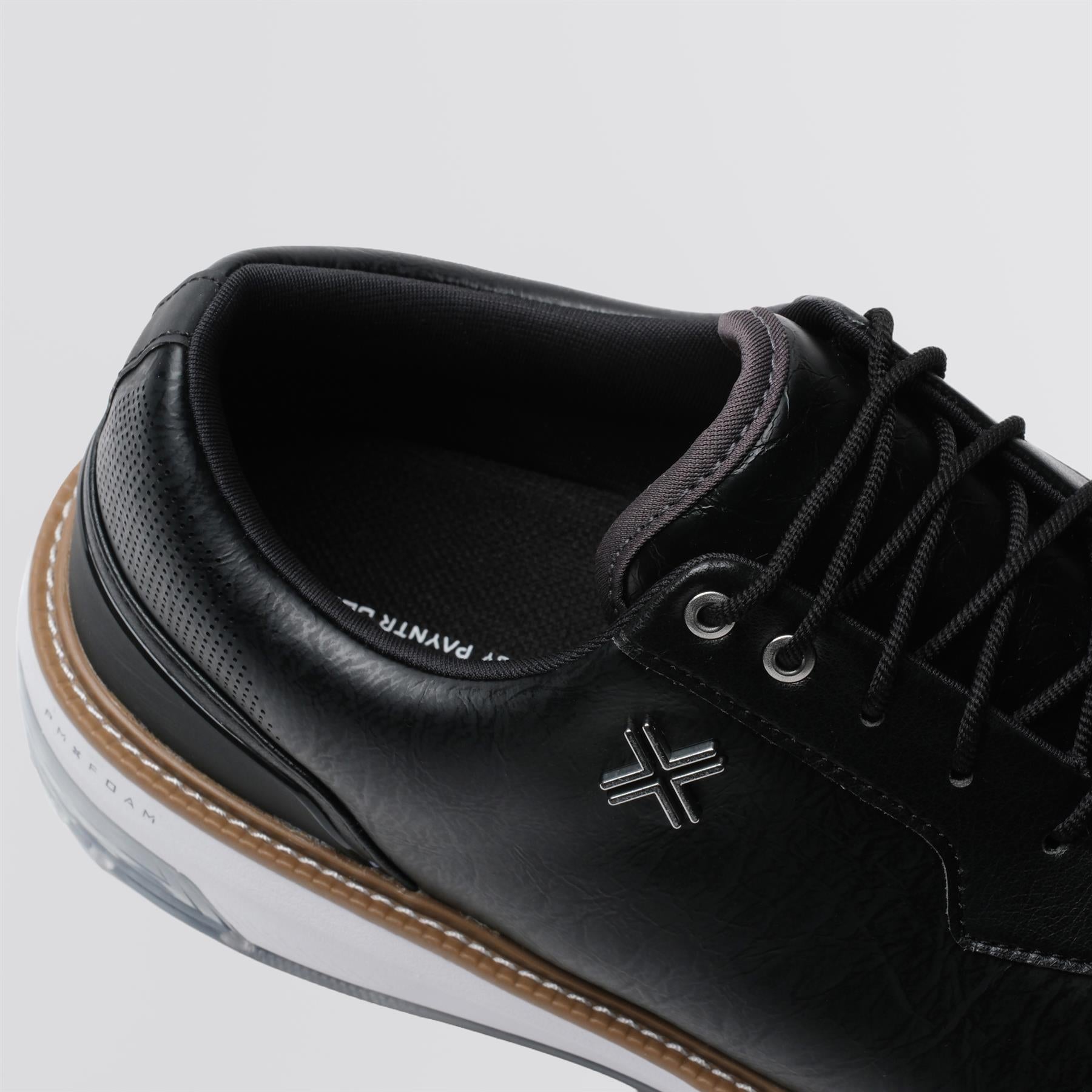 Reserve Classic Tour RS Spiked Golf Shoes Black/White/Tan